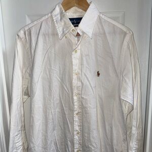 Ralph Lauren Oxford Shirt 16 32/33 Button Down Pony Logo White Preppy Classic